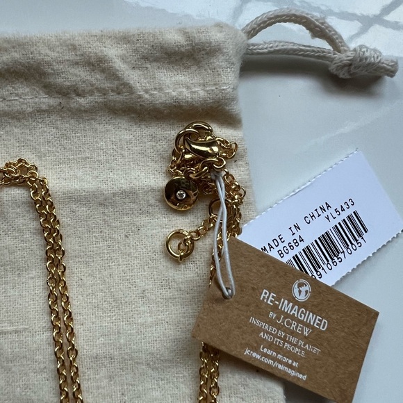 J. Crew Gold Necklace with Unique Pendant and Delicate Chain - Picture 5 of 5